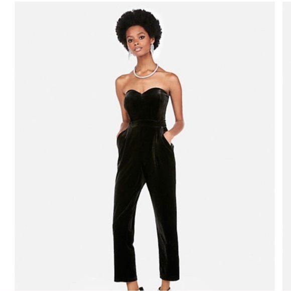 express black velvet jumpsuit